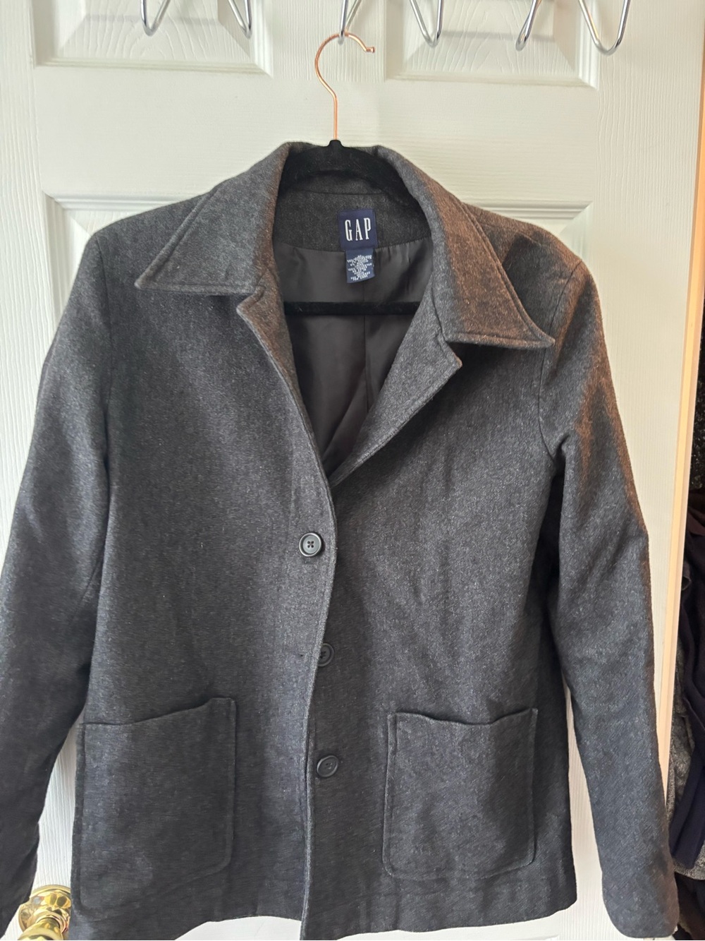 GAP Charcoal Gray Women's Wool-Blend Blazer Jacket